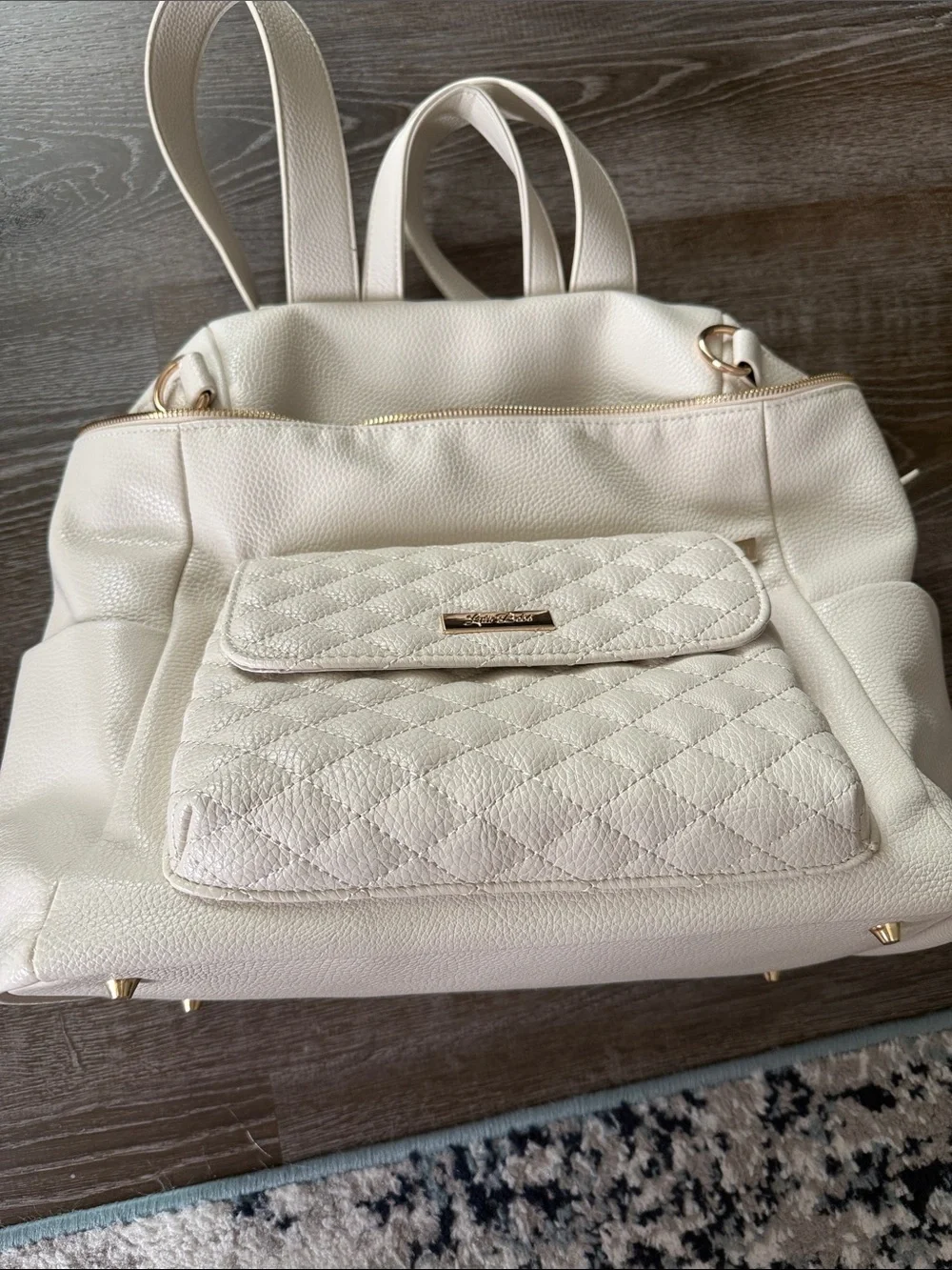 Luli Bebe- Monaco Diaper Bag Backpack - Pearl White